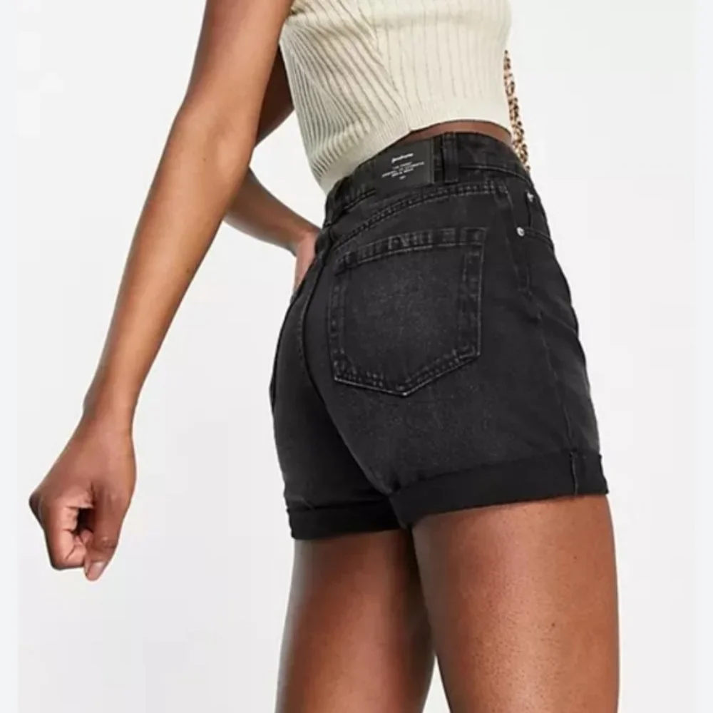 Black jean shorts - Picture 3 of 6